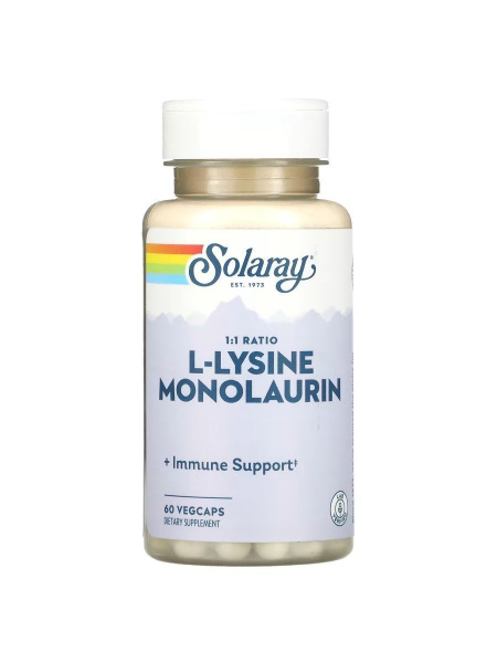 Solaray, L-лизин и монолаурин, в соотношении 1:1, 500 мг, 60 ...