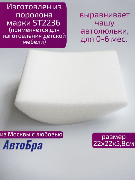 Вкладыш в автолюльку для новорожденных / Поролоновая подушка в ...