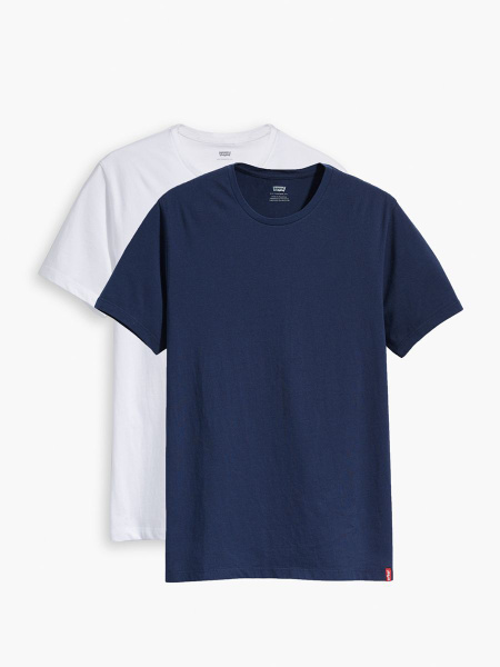 Комплект футболок Levi's, размер 50, 52, цвет белый, синий, 100% ХЛОПОК ...