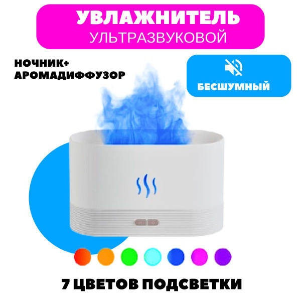 Увлажнитель воздуха 3в1, арома диффузор для дома, офиса, 7 цветов ...