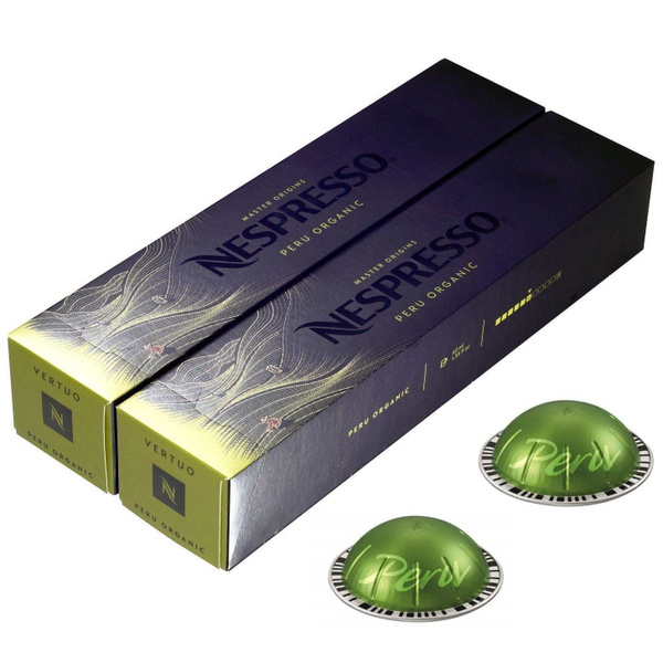 Кофе Nespresso Vertuo PERU Organic, 2 упаковки (20 капсул) - купить с ...