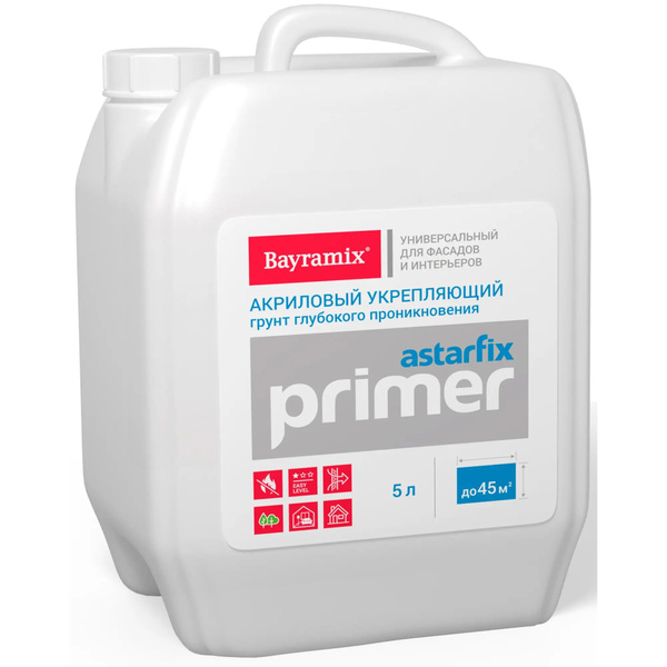 Грунтовка для сухих и влажных помещений Bayramix Astar-Fix прозрачная 5 ...