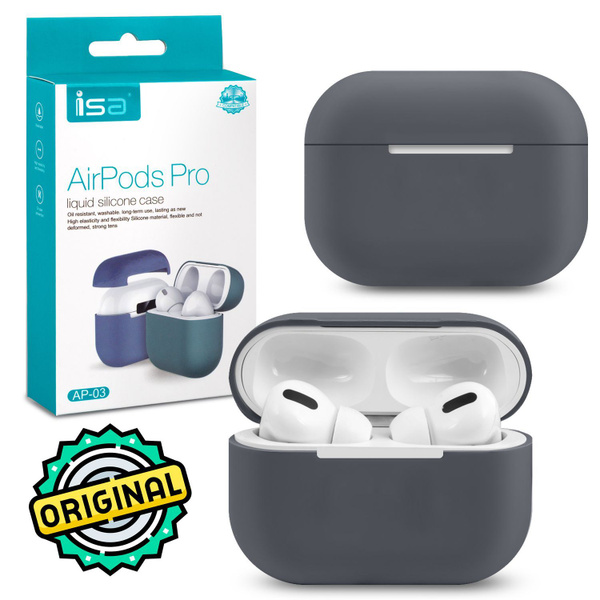 Силиконовый чехол для AirPods Pro серый / кейс на аирподс про серый ...