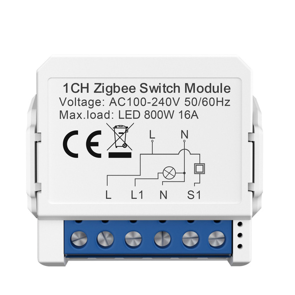 Умное реле Zigbee,16A ,с нейтралью,Google Assistant, Yandex Алиса ...