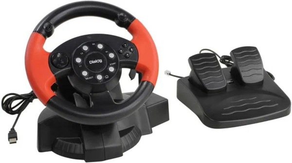 Игровой руль Dialog GW-125VR E-Racer, проводной, вибрация, для PC, 2 ...