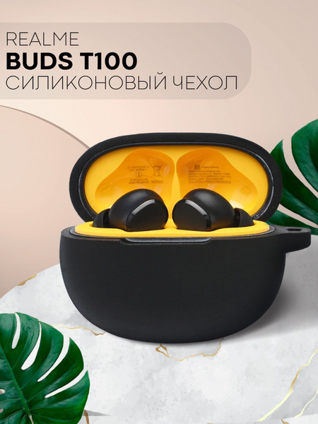 Силиконовый чехол для наушников TWS Realme Buds T100 (Рилми Бадс Т100 ...