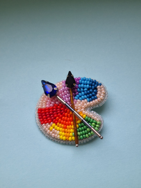 Брошь ручной работы "Палитра для художника" - купить с доставкой по ...