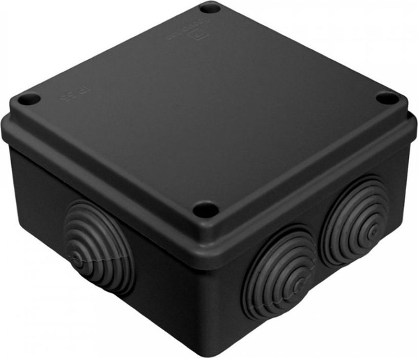 Распределительная коробка Промрукав безгалогенная, наружная черная ...