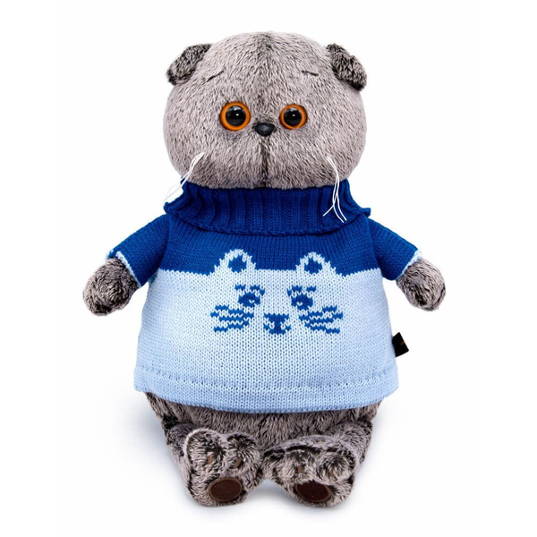 Игрушка мягкая Басик в свитере в кофте Кот зимний 25 см Basik&Co ...