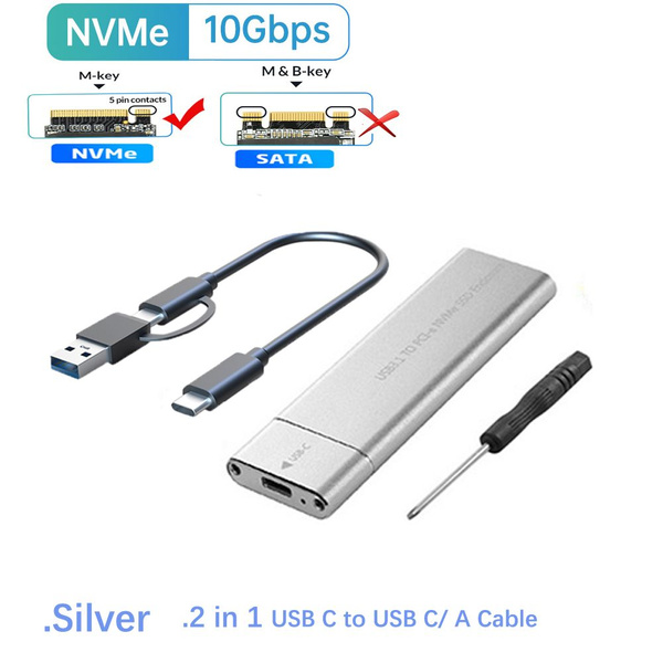 Корпус M.2 NVME SSD Внешний корпус M2 NVMe USB 3.1 Тип C Адаптер 10 ...