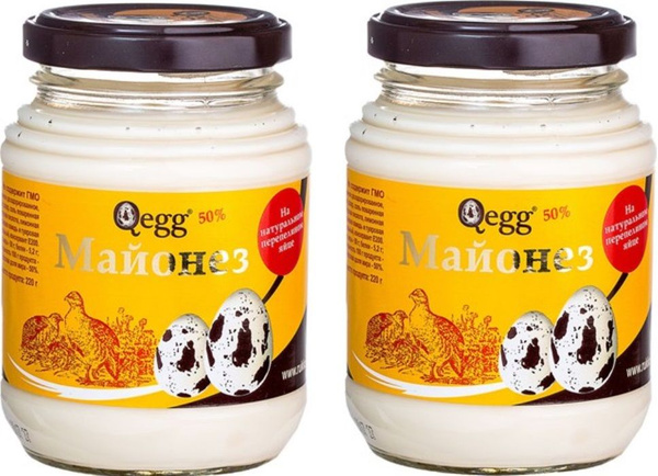 Майонез Qegg Классический на натуральном перепелином яйце, 2 уп по 220 ...