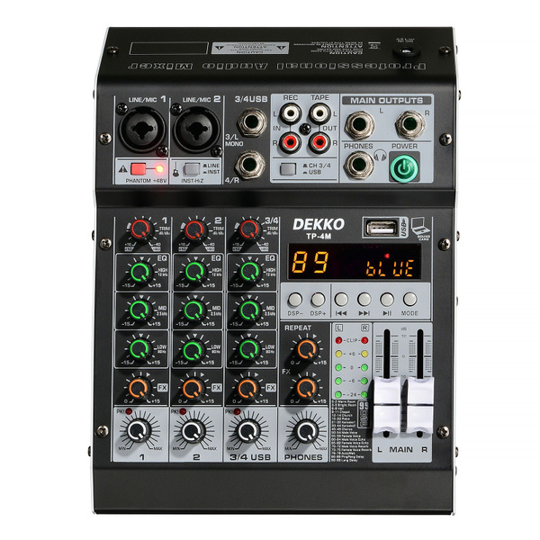 DEKKO TP-4M - Микшерный пульт, 4 канальный купить на OZON по низкой ...