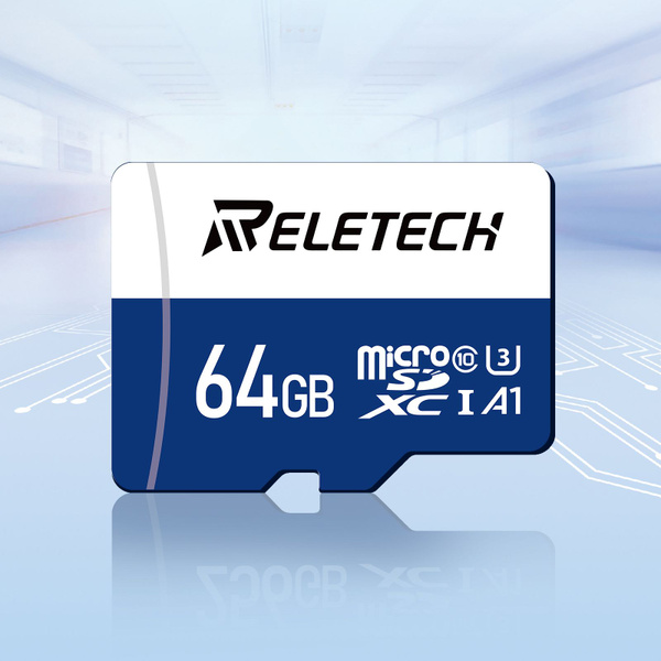 Reletech Карта памяти 64 ГБ (U3A1 MicroSD Card 64GB-BU/WH) - купить с ...