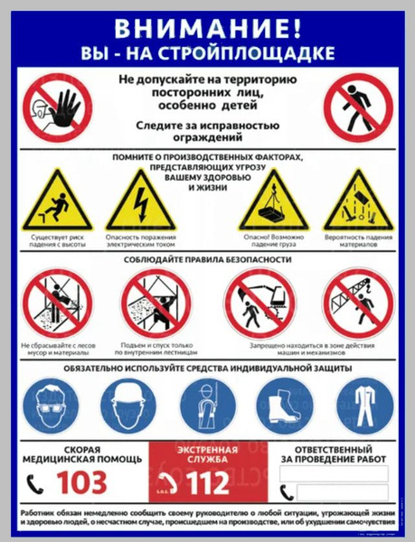 Плакат "Внимание! Вы - на стройплощадке!" 1 лист - купить с доставкой ...