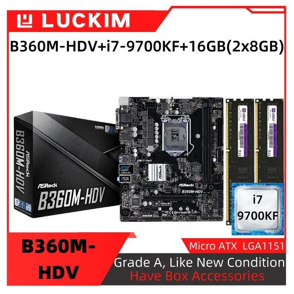ASRock Материнская плата B360M-HDV+i7-9700KF+16GB(2x8GB) купить на OZON ...