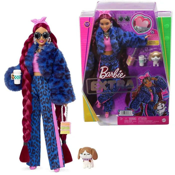 Кукла Barbie Экстра в синем спортивном костюме HHN09 - купить с ...