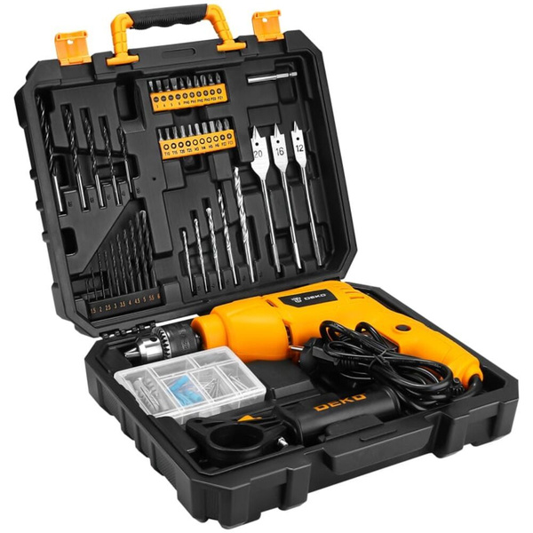 Дрель Deko DKID600W в кейсе + набор 92 предмета 063-4157 - купить в ...