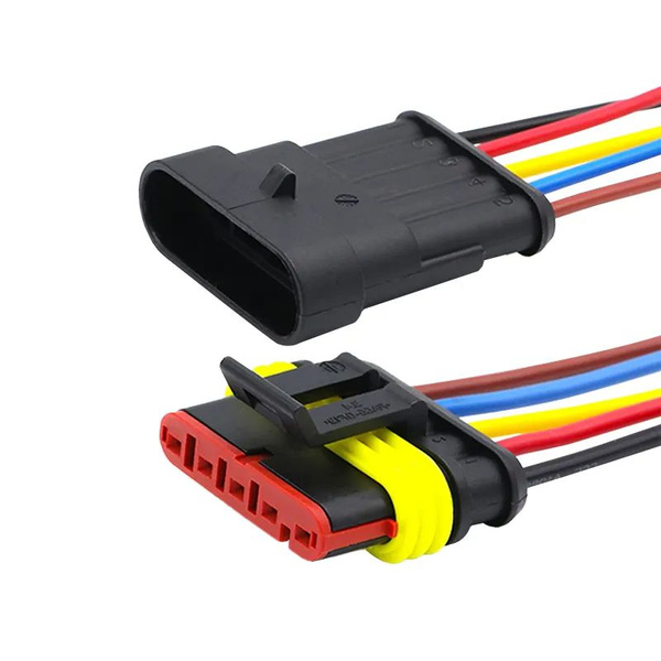 Разъем- коннектор 5 pin автомобильный герметичный с проводом, PIN+, арт ...