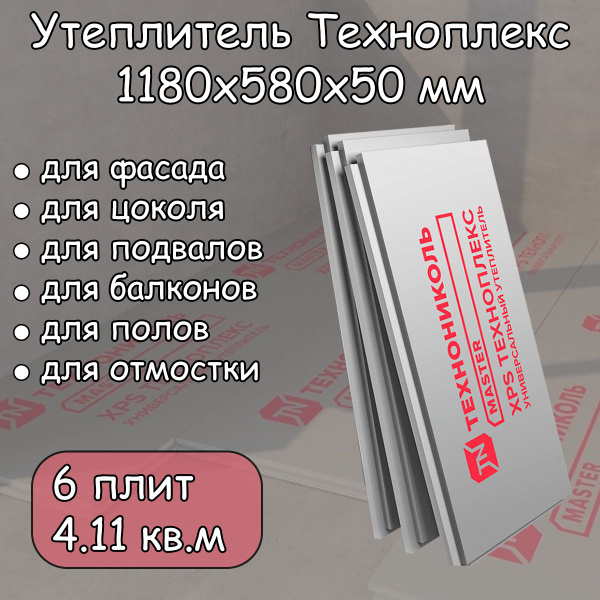 Утеплитель экструдированный 6 плит Технониколь Техноплекс ...
