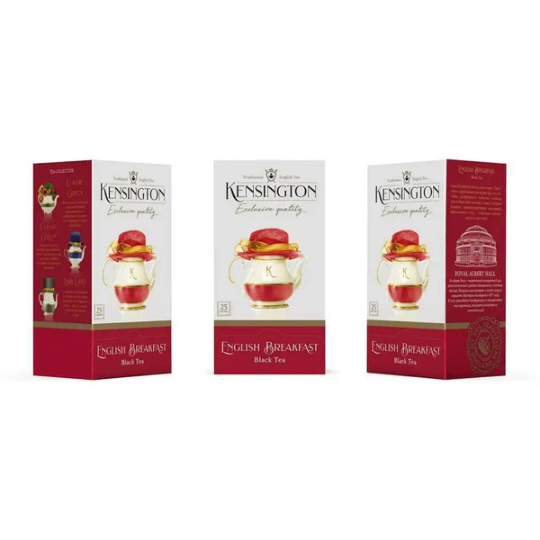 Чай черный kensington English Breakfast 25 пакетиков,50 гр*5 шт ...