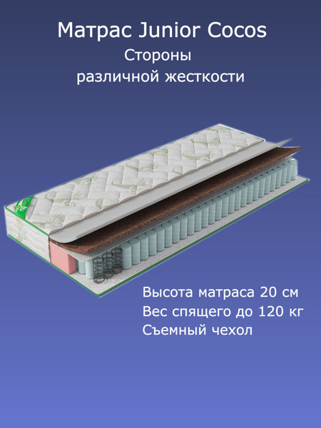 Матрас COMFORTCITY Junior Cocos_светло-зеленый_Трикотаж Bamboo ...