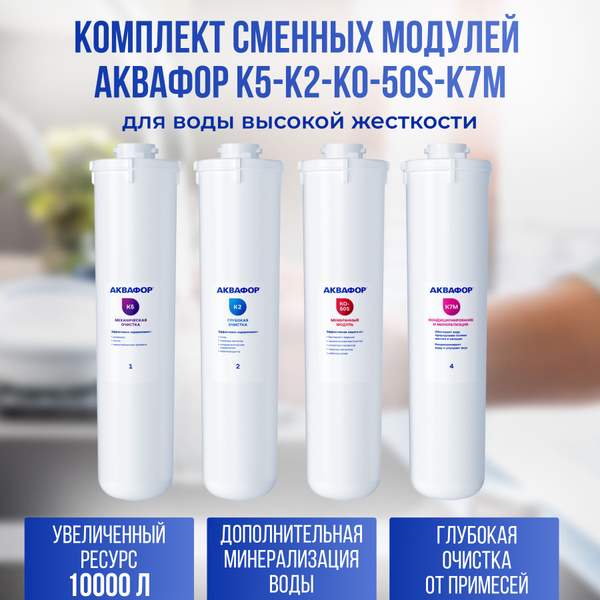 Модули для Аквафор Морион DWM-101S комплект с мембраной K5-K2-KO-50S ...
