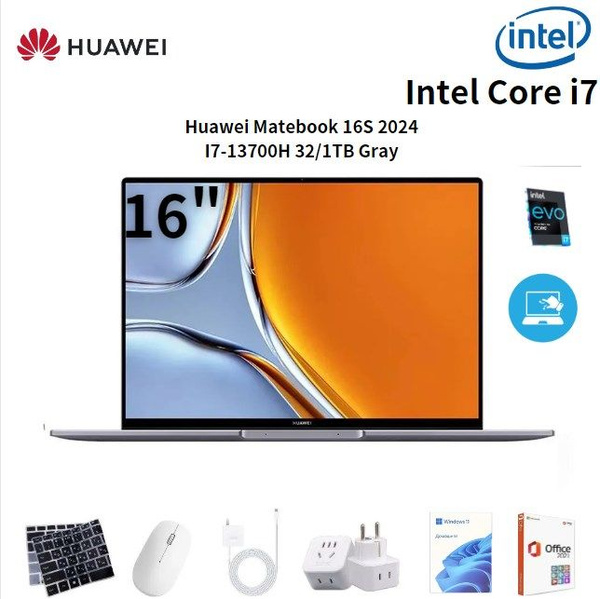 Ноутбук HUAWEI MateBook 16S 2024, серый купить по низкой цене: отзывы ...
