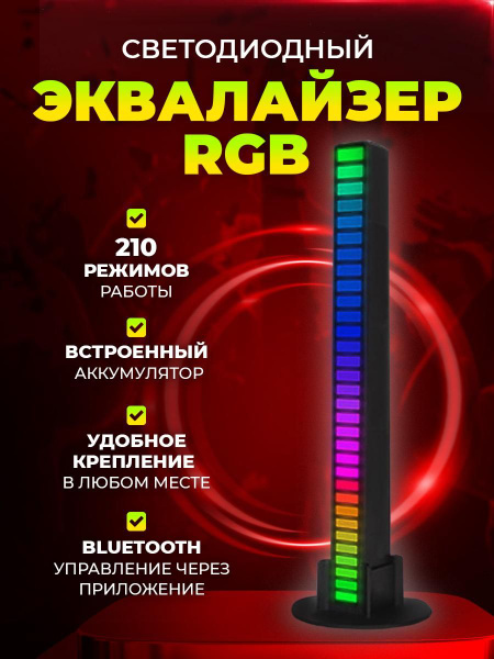Купить Цветомузыка RGB Эквалайзер светодиодный по низкой цене с ...