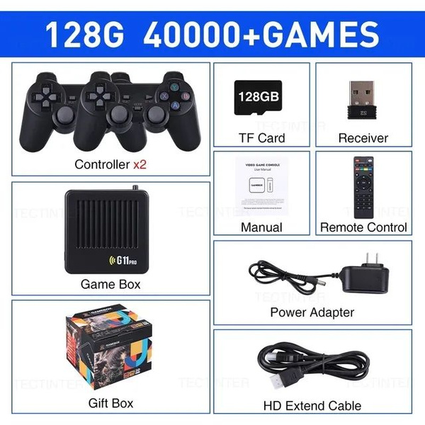 Console Retro Retrowave G11 Pro - 100 000 Jeux Intégrés + 2 Manettes Sans Fil - Sortie 4K - 256Go - Pour TV HDMI