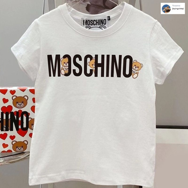 Футболка Moschino, размер 130, цвет белый, 100% хлопок - купить по ...
