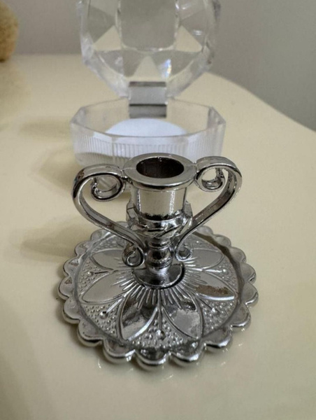 Подсвечник церковный металлический с ручками, d-6 мм, серебристый ...