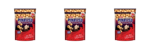 Oishi Снэки арахисовые Pinattsu со вкусом морепродуктов острые, 85 г, 3 ...
