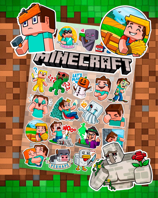 Характеристики Наклейки Стикеры, Майнкрафт, Minecraft, Аниме стикеры ...