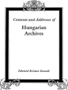 Contents and Addresses of Hungarian Archives - Edward R. Brandt, Di Brandt