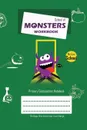 School of Monsters Workbook, A5 Size, Wide Ruled, White Paper, Primary Composition Notebook, 102 Sheets (Green) - Brighter Kid Books