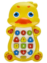 Детская развивающая музыкальная игрушка PlaySmart Телефон "Детский смартфон" изготовлен в форме забавного Утёнка. Предназначен для мальчиков  ...
