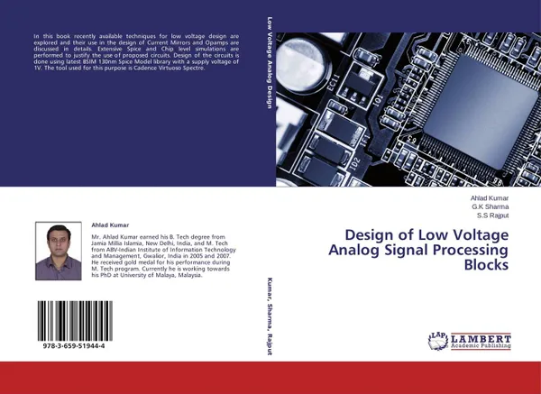 Обложка книги Design of Low Voltage Analog Signal Processing Blocks, Ahlad Kumar,G.K Sharma and S.S Rajput