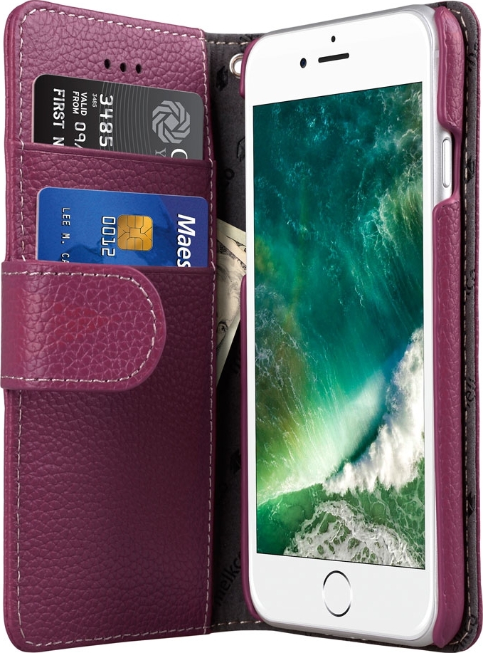 фото Кожаный чехол книжка Melkco для Apple iPhone 7/8 - Wallet Book Type, сиреневый