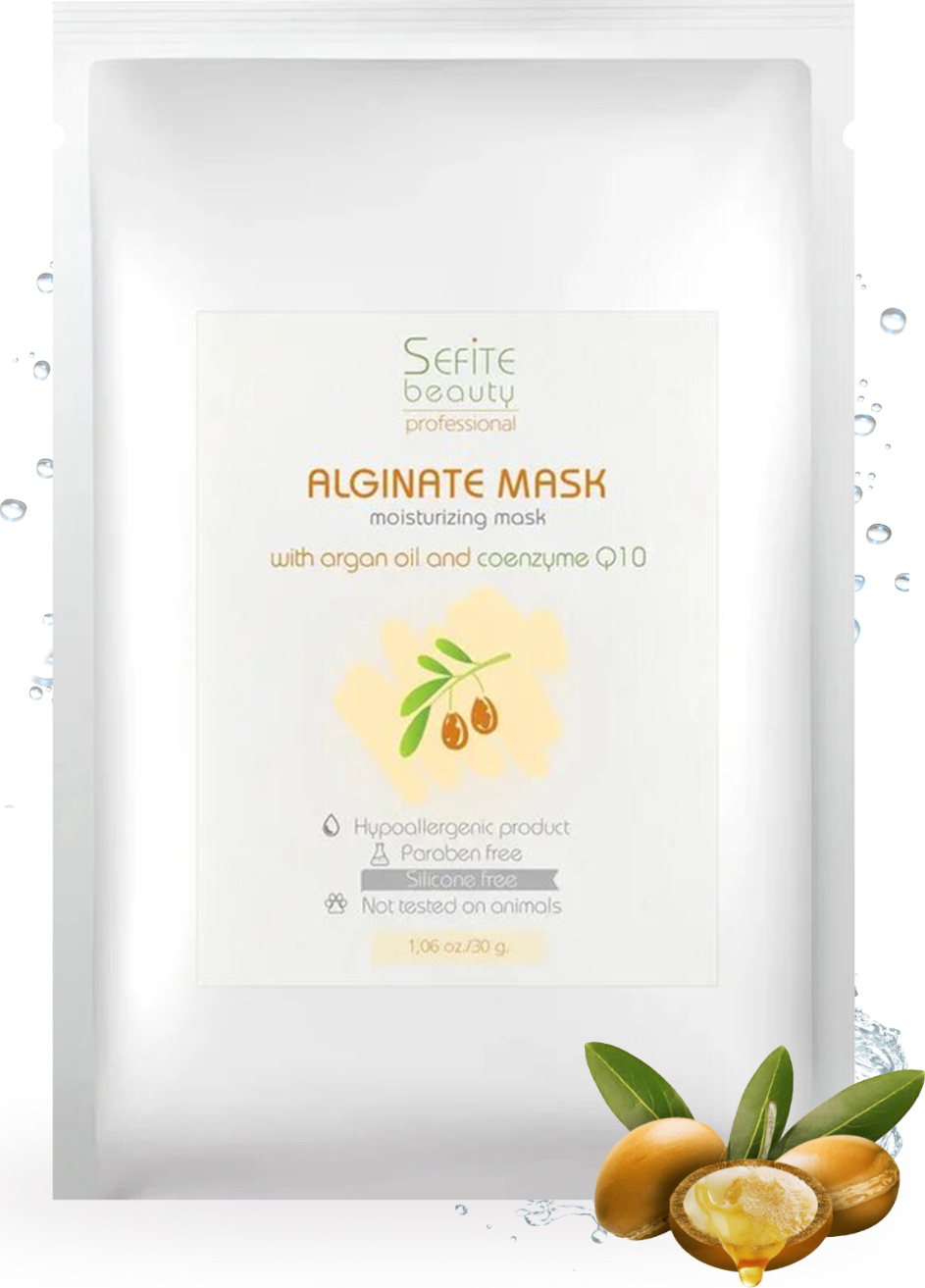 фото Альгинатная маска Sefite с маслом арганы и коэнзимом Q10 увлажняющая, 30 гр.