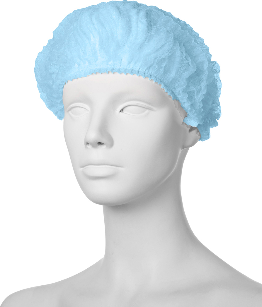 Шапочки одноразовые MediCosm "Шарлотта", голубые, 100 шт в упаковке ...