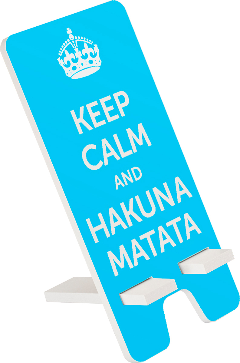 фото Подставка для телефона 9x19 см "Hakuna matata" МДФ, голубой Дубравия SVD-101-028