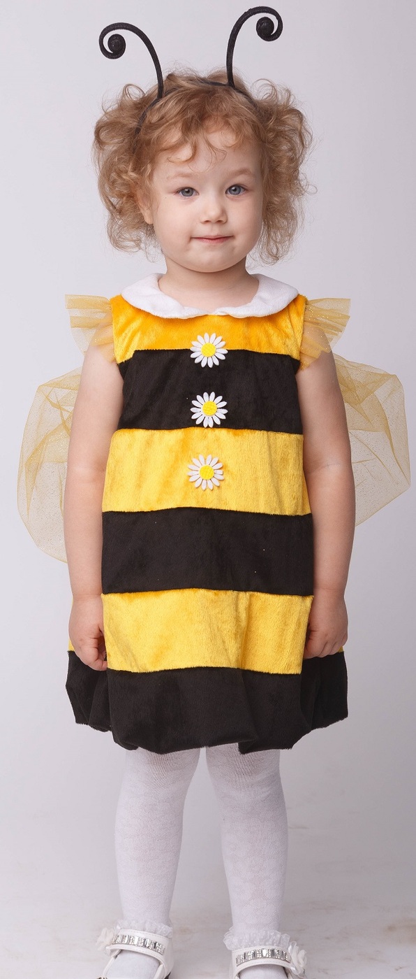 фото Карнавальный костюм Пчелка Жужа платье, ободок размер 104-52 Пуговка