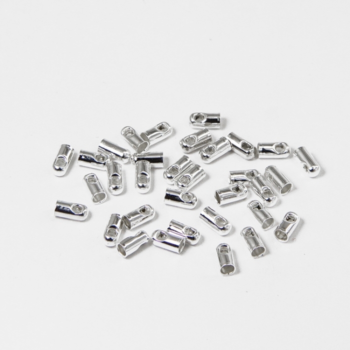 Концевики для Шнура Monisto Латунь 4х2.8х1.2мм Цвет: Серебро 50шт ...