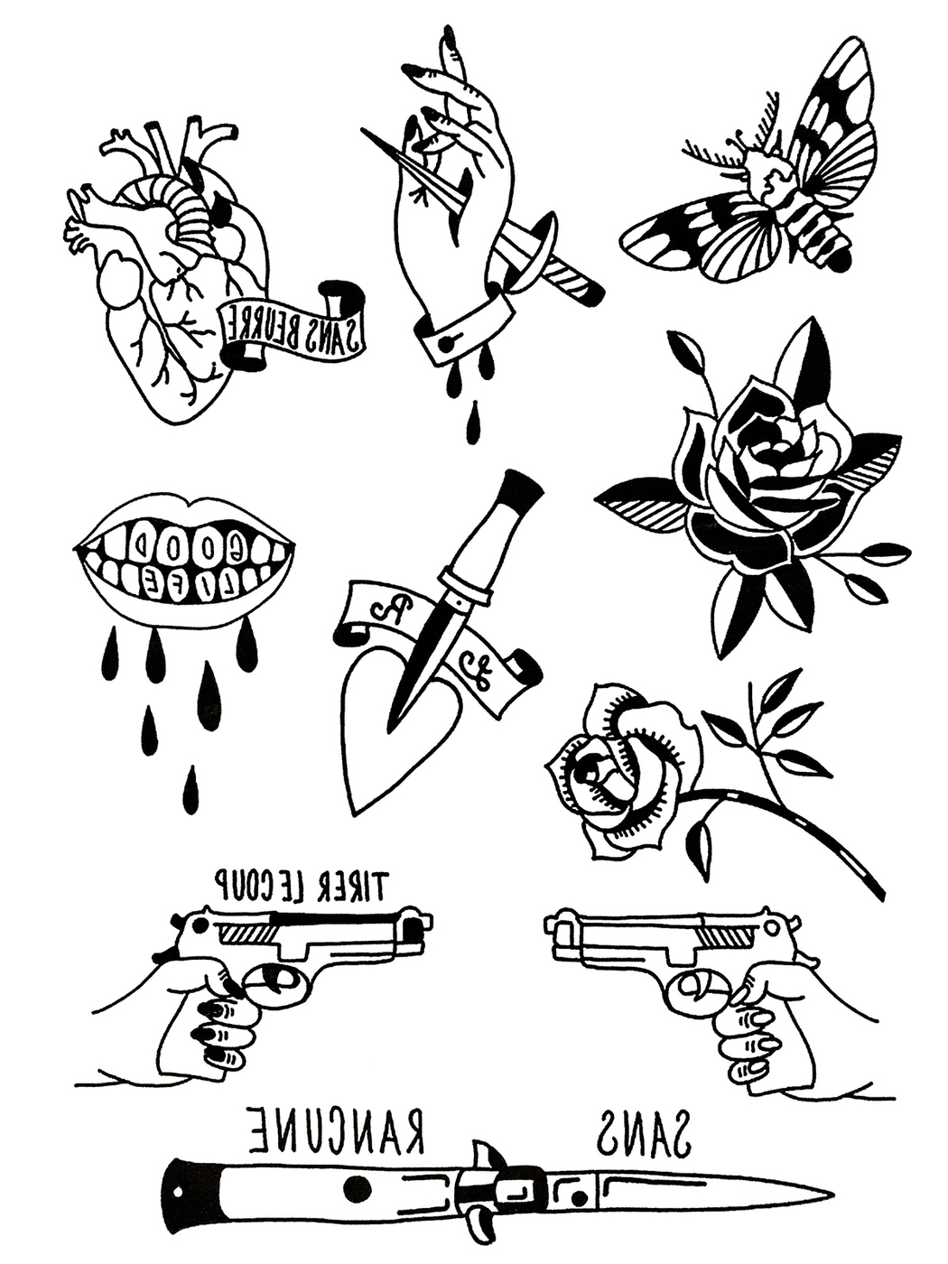 Эскизы татуировок оружие