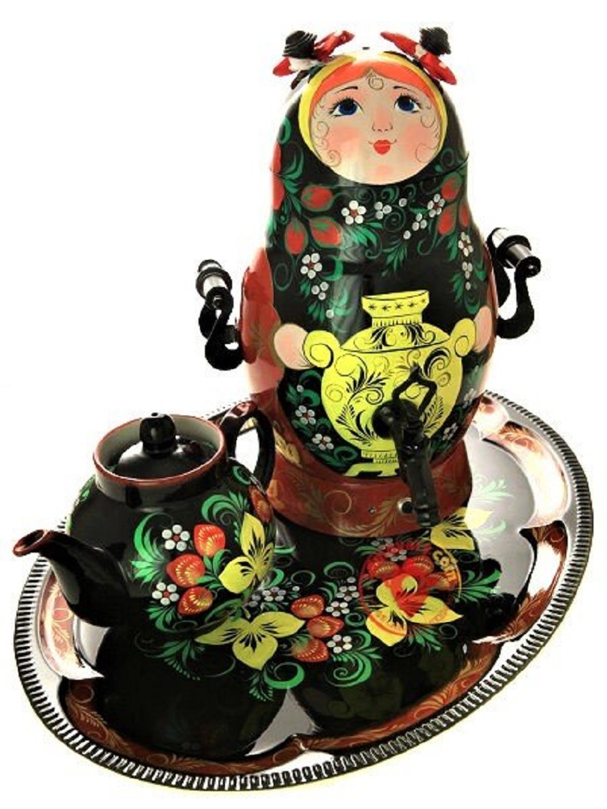 Матрешка с самоваром рисунок