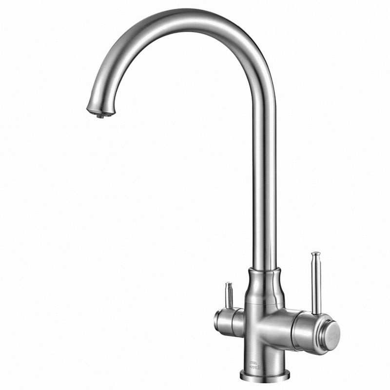 Смеситель для кухни под фильтр Steel Hammer SH 763 CR Латунь Аэратор ...