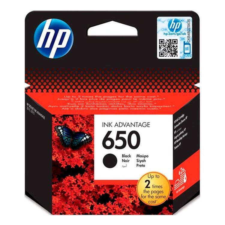 Картридж HP 650, черный (black), оригинальный, для струйного принтера(CZ101AE)