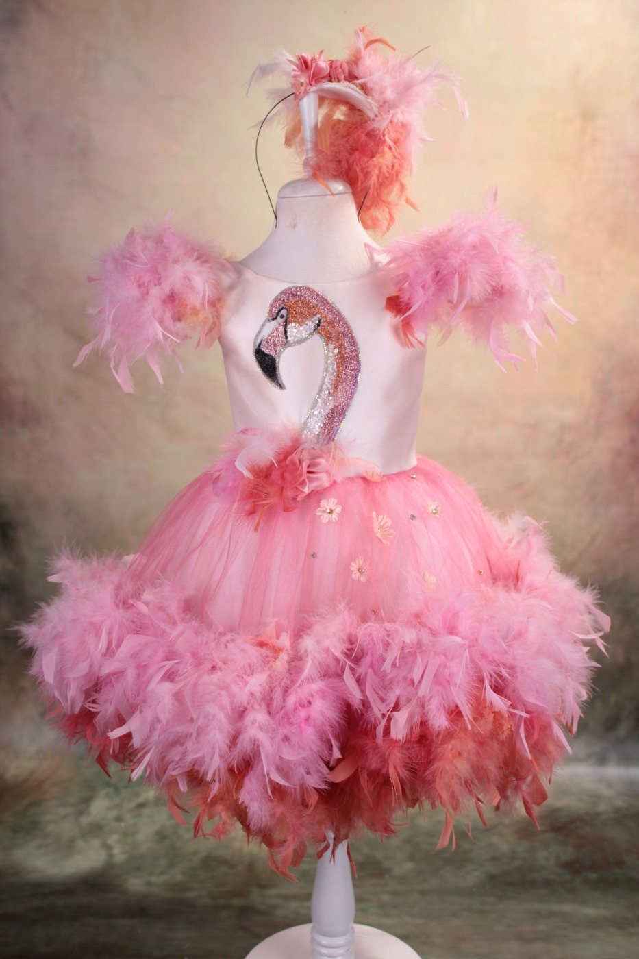 Платье фламинго