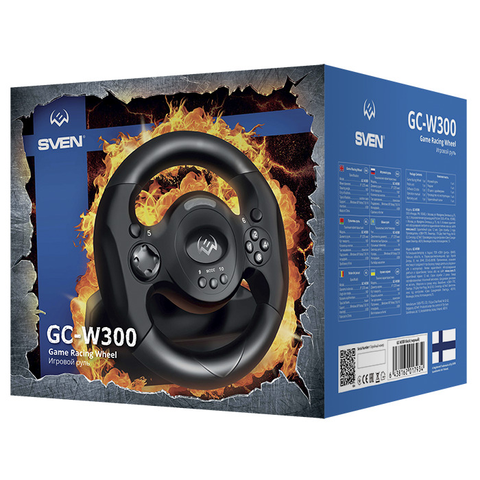 Как подключить gc w300. Игровой руль sven gc-w300. gc w300 игровой руль. руль sven gc-w300, черный. gc-w300.
