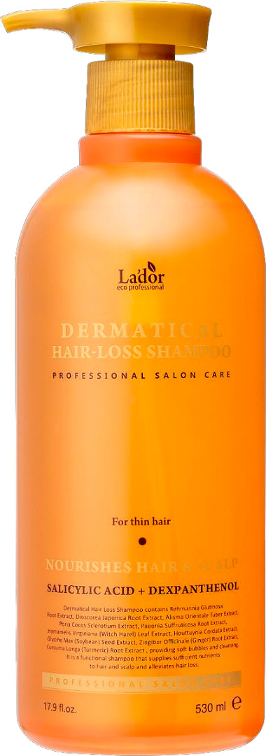 LADOR Шампунь для тонких волос против выпадения волос DERMATICAL HAIR-LOSS SHAMPOO FOR THIN HAIR 530 мл